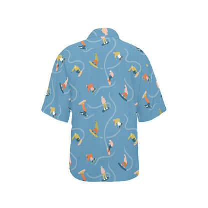 Snowboard Print Design LKS303 Women's Hawaiian Shirt