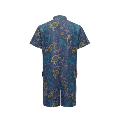 Sea Turtle Baby Print Men's Romper