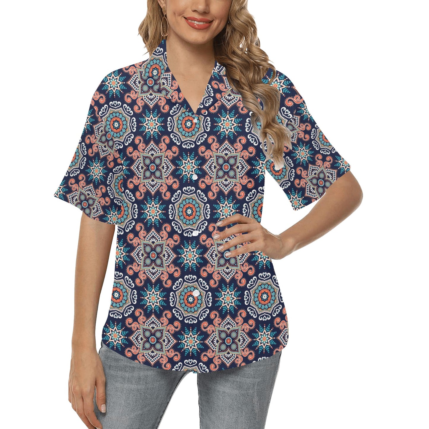 Bohemian Pattern Print Design 02 Women's Hawaiian Shirt