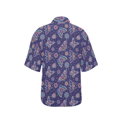 Butterfly Print Design LKS303 Women's Hawaiian Shirt