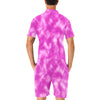 Tie Dye Pink Design Print Men's Romper