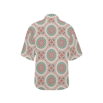 Bohemian Round Style Print Women's Hawaiian Shirt