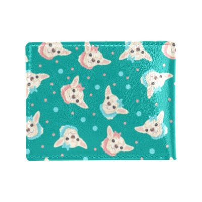 Chihuahua Polka Dot Pattern Men's ID Card Wallet