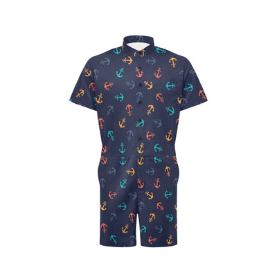 Anchor Pattern Print Design 05 Men's Romper