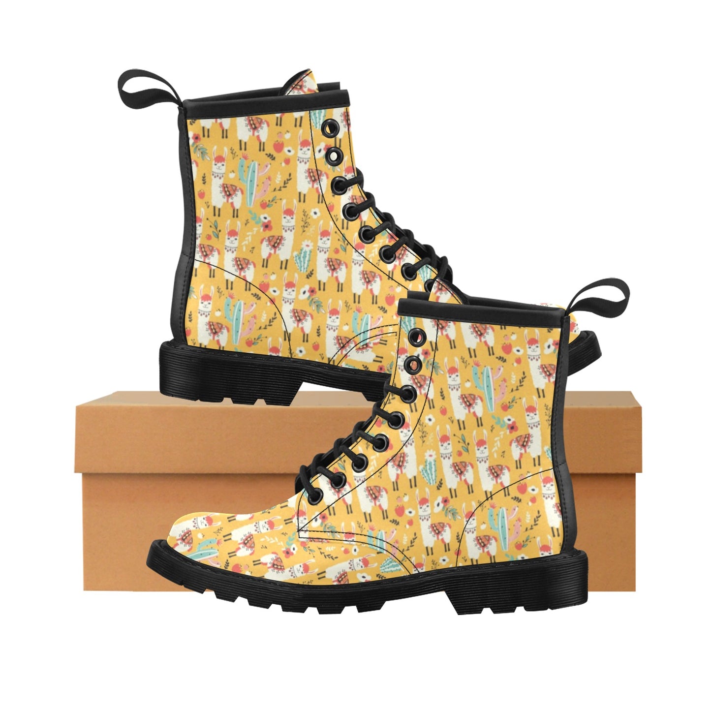 Llama Cute Themed Print Women's Boots