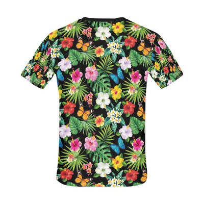 Hibiscus With Butterfly Print Design LKS305 Men's All Over Print T-shirt