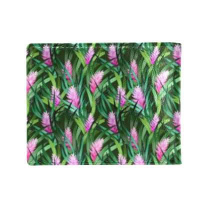 Tropical Folower Pink Heliconia Print Men's ID Card Wallet