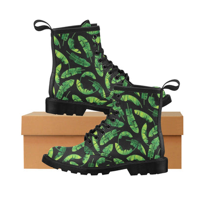 Banana Leaf Pattern Print Design BL02 Women's Boots