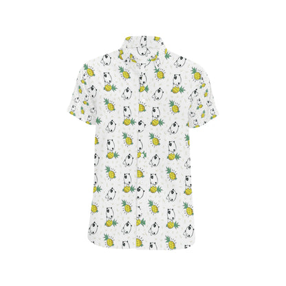 Bull Terriers Pattern Print Design 05 Men's Short Sleeve Button Up Shirt