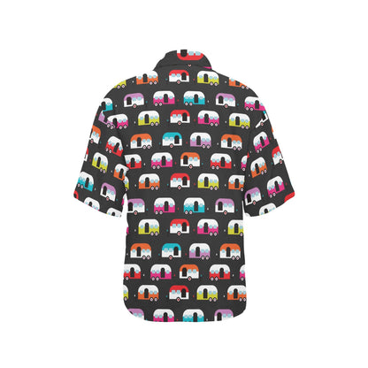 Camper Caravan Pattern Women's Hawaiian Shirt