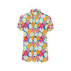 Daisy Pattern Print Design DS05 Men's Short Sleeve Button Up Shirt