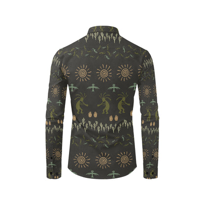 Mayan Pattern Print Design 04 Men's Long Sleeve Shirt