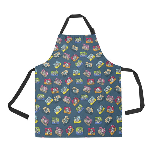 Camera Pattern Print Design 03 Apron with Pocket