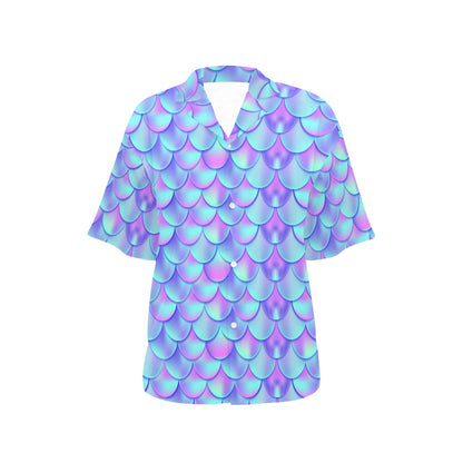 Mermaid Tail Design Print Pattern Women's Hawaiian Shirt