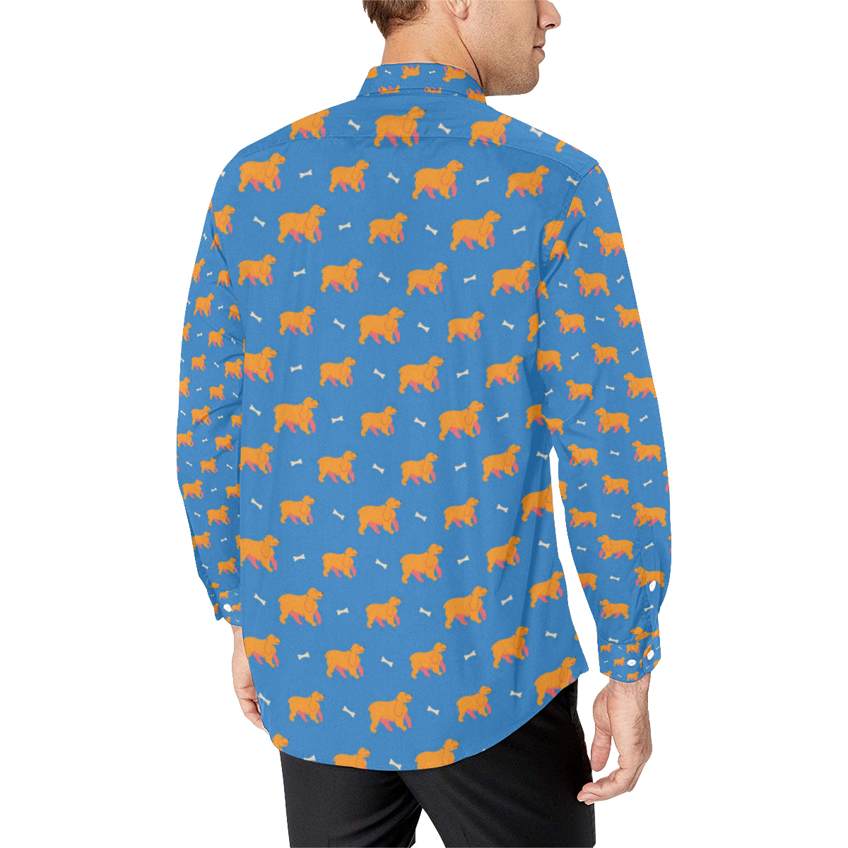 Cocker Pattern Print Design 04 Men's Long Sleeve Shirt
