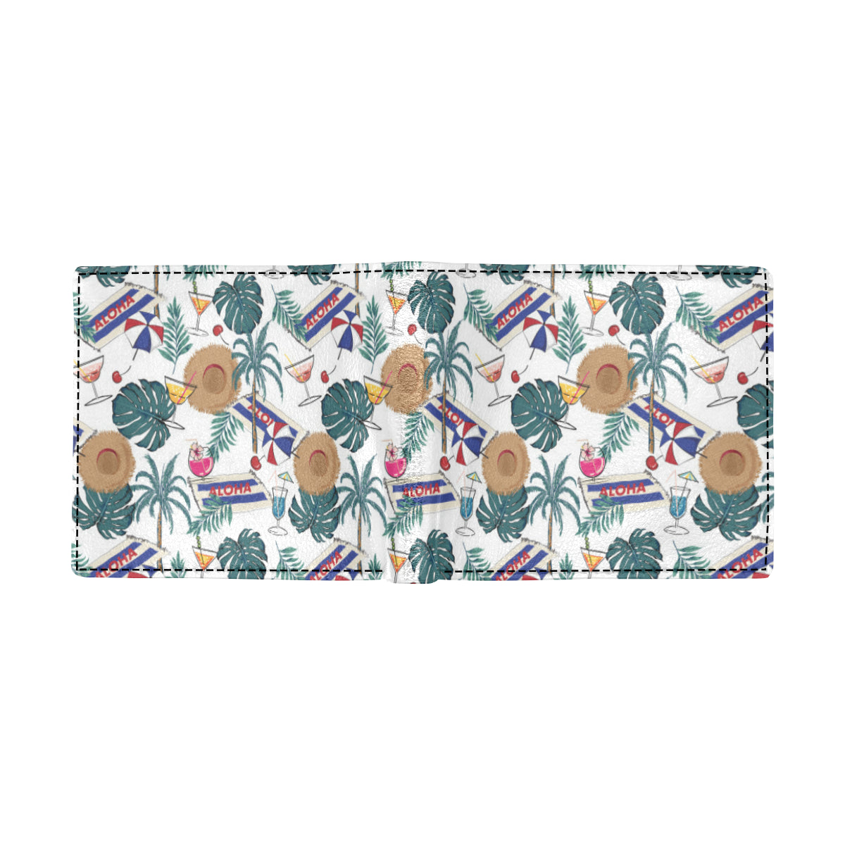 Aloha Hawaii Beach Pattern Print Design 04 Men's ID Card Wallet