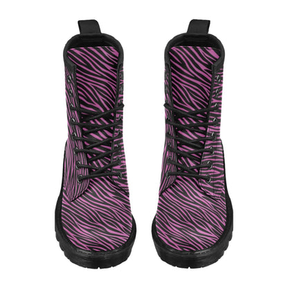 Zebra Pink Print Design LKS304 Women's Boots