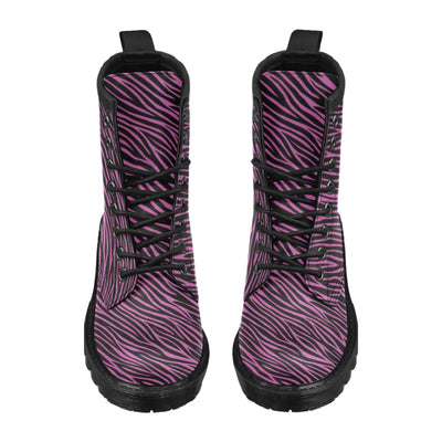 Zebra Pink Print Design LKS304 Women's Boots