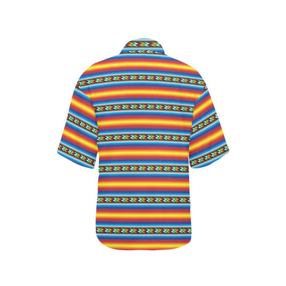 Mexican Blanket ZigZag Print Pattern Women's Hawaiian Shirt