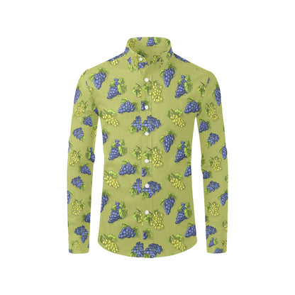 Grape Pattern Print Design GP08 Men's Long Sleeve Shirt