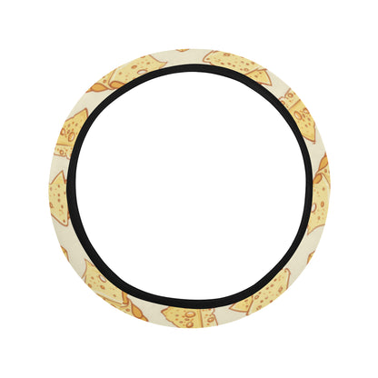 Cheese Pattern Print Design 01 Steering Wheel Cover with Elastic Edge
