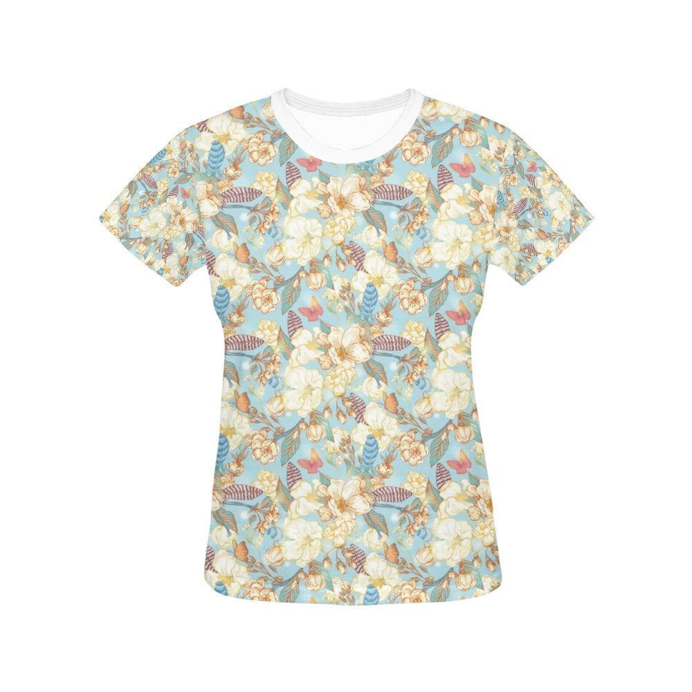 Summer Floral Print Design LKS302 Women's  T-shirt