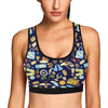 Beach Themed Pattern Print Design 04 Sports Bra