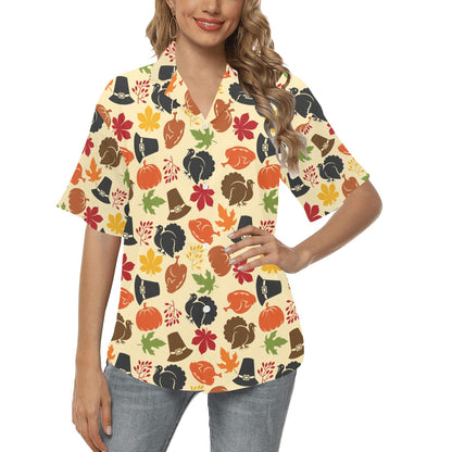 Thanksgiving Print Design LKS303 Women's Hawaiian Shirt