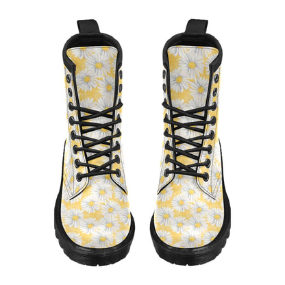 Daisy Yellow Watercolor Print Pattern Women's Boots