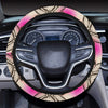 lotus Boho Pattern Print Design LO02 Steering Wheel Cover with Elastic Edge