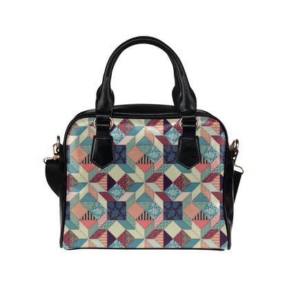 Patchwork Pattern Print Design 02 Shoulder Handbag