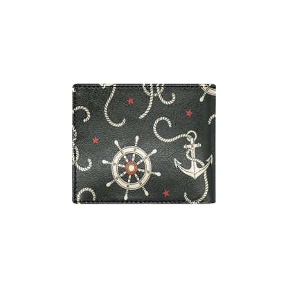 Nautical Anchor Pattern Men's ID Card Wallet