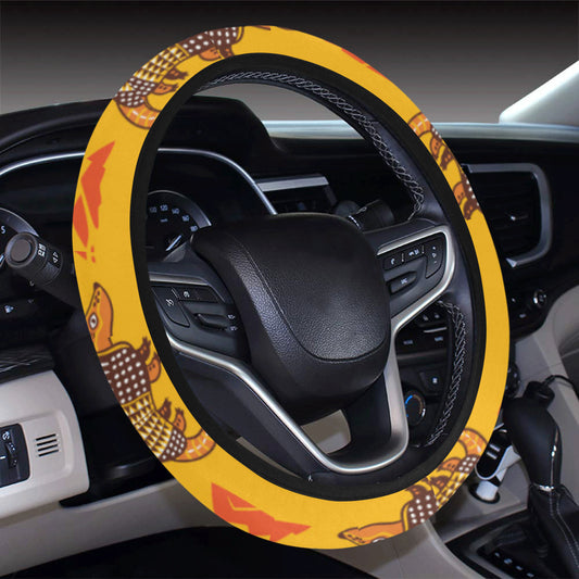 Armadillo Pattern Print Design 03 Steering Wheel Cover with Elastic Edge