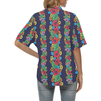 Hawaiian Themed Pattern Print Design H03 Women's Hawaiian Shirt