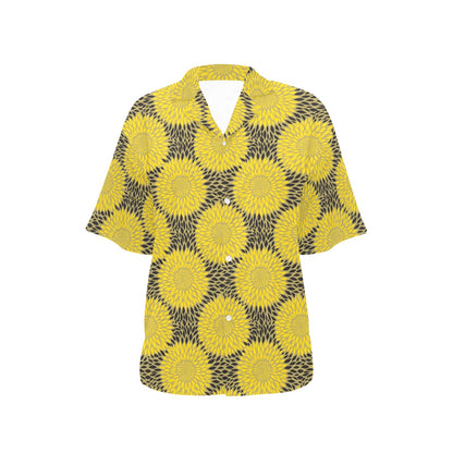 Sunflower Pattern Print Design SF06 Women's Hawaiian Shirt