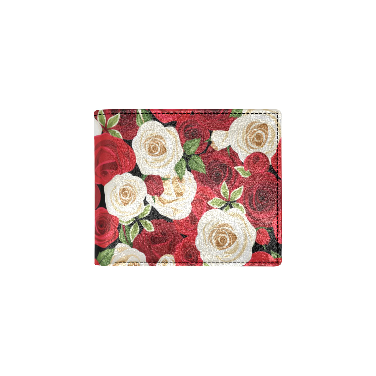 Rose Pattern Print Design RO06 Men's ID Card Wallet