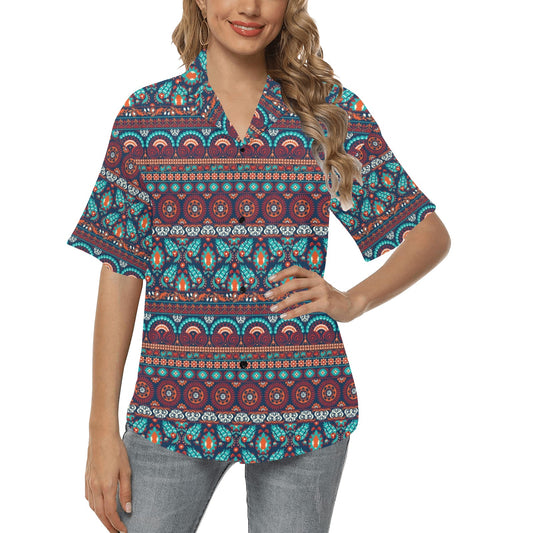 Suzani Print Design LKS302 Women's Hawaiian Shirt
