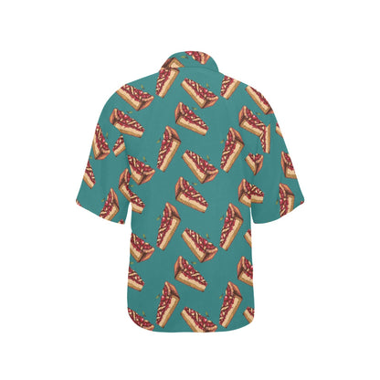 Cheesecake Cherry Pattern Print Design CK03 Women's Hawaiian Shirt