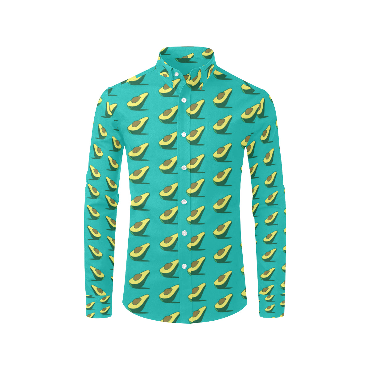 Avocado Pattern Print Design 03 Men's Long Sleeve Shirt