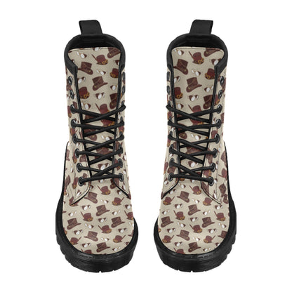 Steampunk Hat Print Design LKS301 Women's Boots