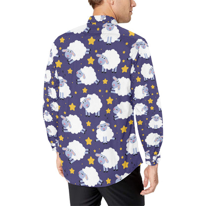 Sheep Pattern Print Design 03 Men's Long Sleeve Shirt