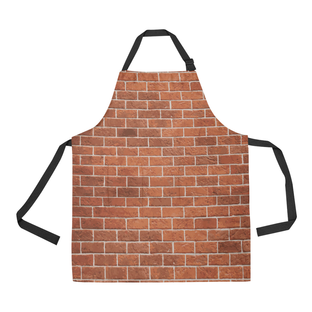 Brick Brown Pattern Print Design 02 Apron with Pocket