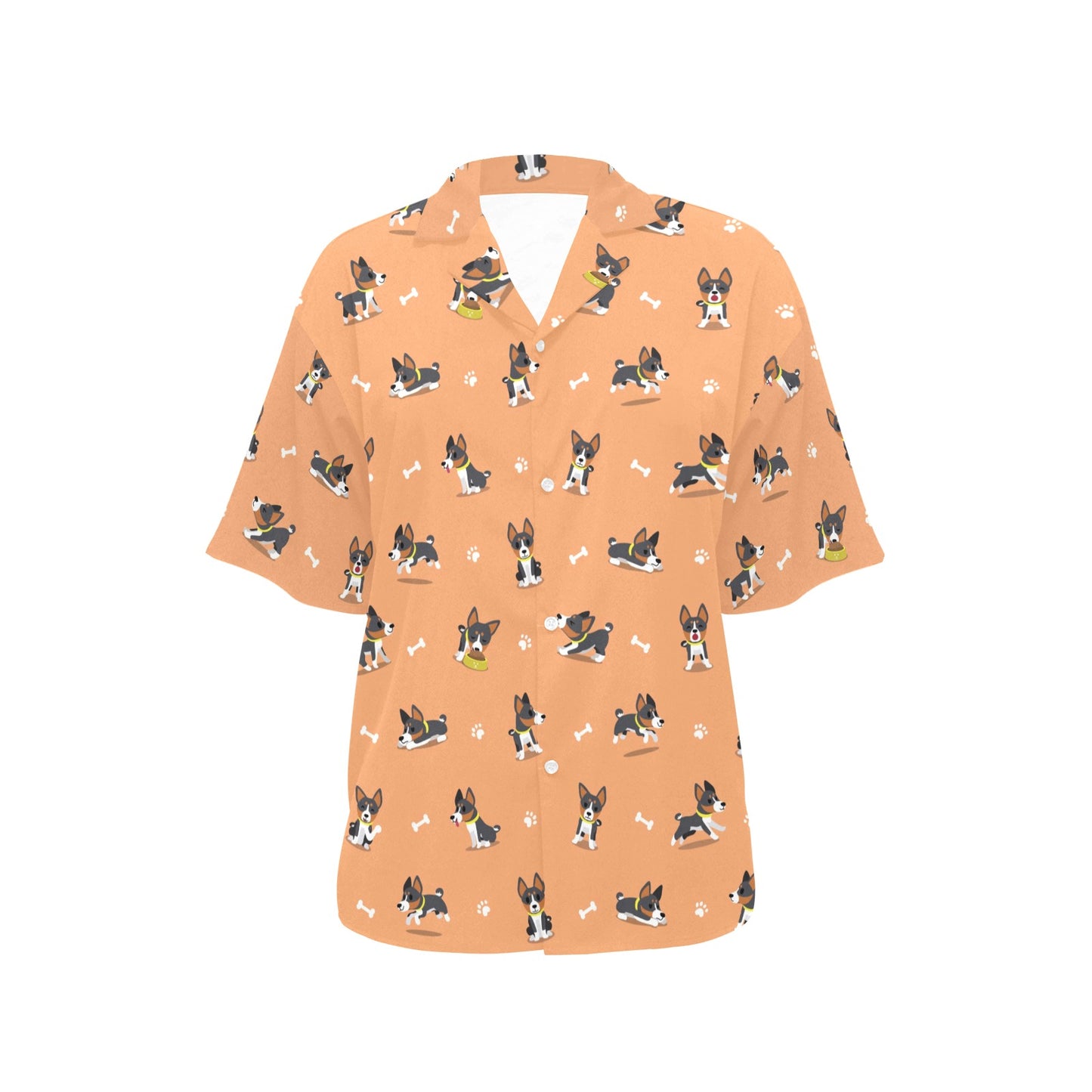 Basenji Pattern Print Design 01 Women's Hawaiian Shirt