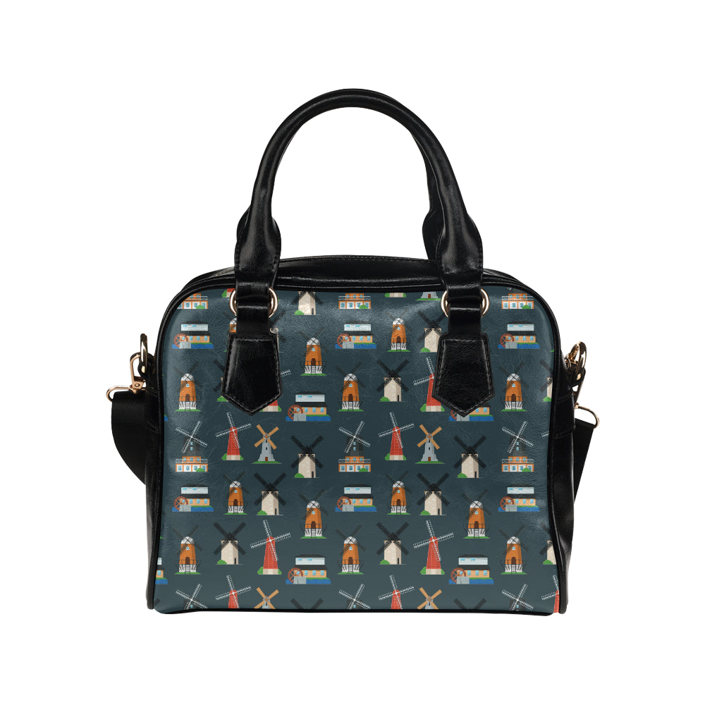 Windmill Pattern Print Design 04 Shoulder Handbag