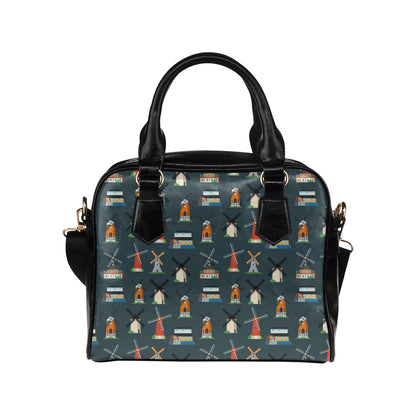 Windmill Pattern Print Design 04 Shoulder Handbag