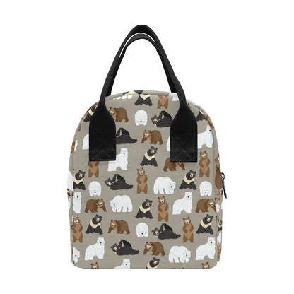 Bear Pattern Print Design BE03 Insulated Lunch Bag