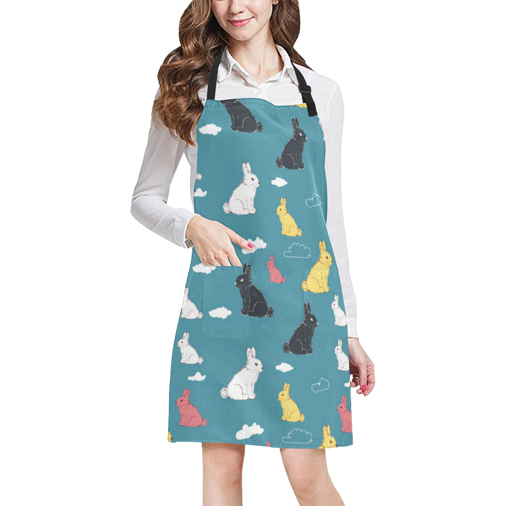 Rabbit Pattern Print Design RB014 Apron with Pocket