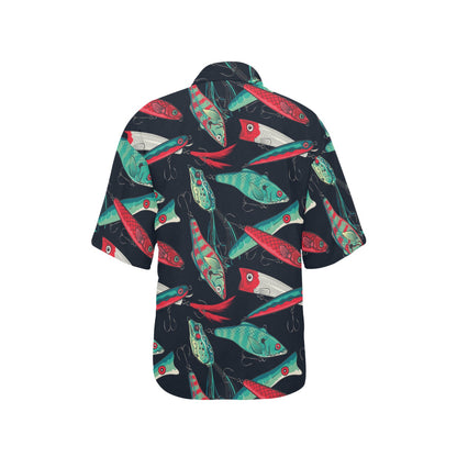 Fishing Bait Pattern Women's Hawaiian Shirt