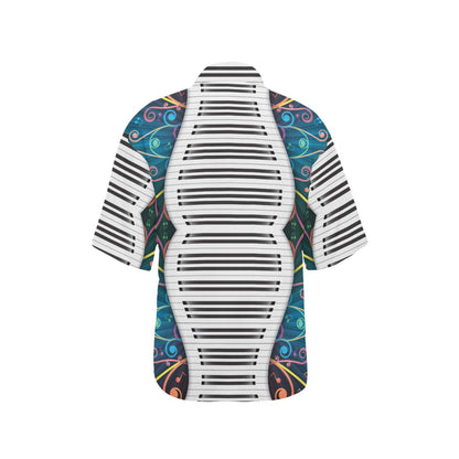 Piano Pattern Print Design 01 Women's Hawaiian Shirt