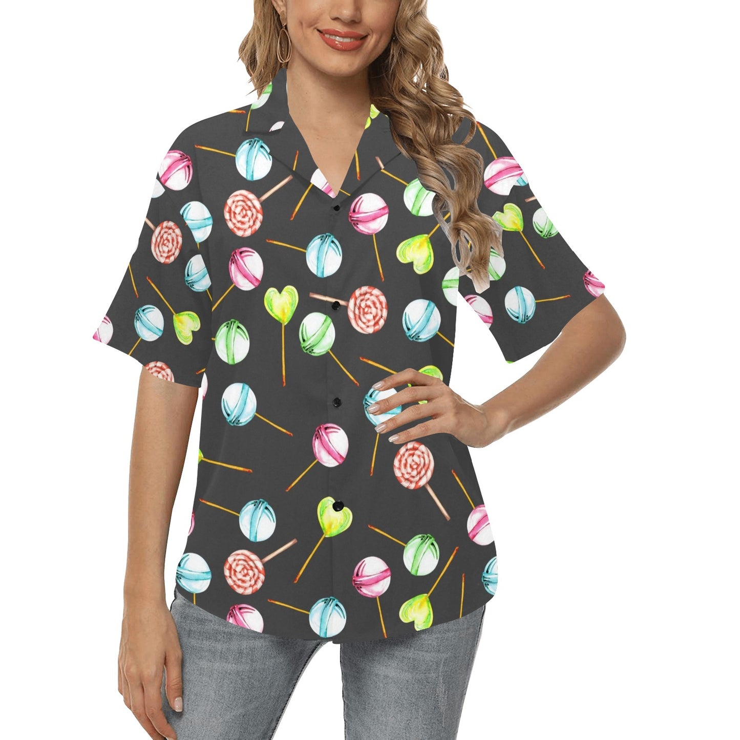 Lollipop Pattern Print Design LL02 Women's Hawaiian Shirt